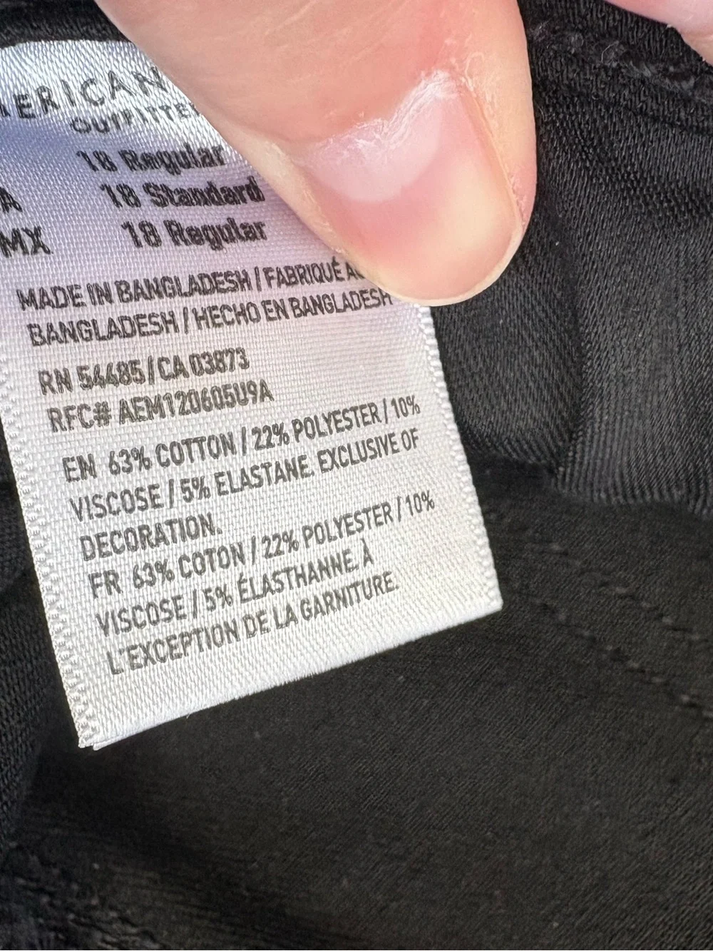 NWT American Eagle Curvy Super High-Rise Dream Jean Jegging - Black Size 18R